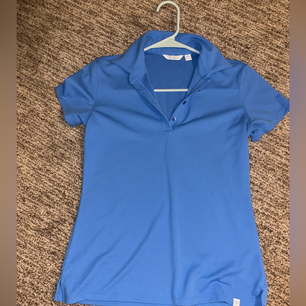Lady Hagen Short Sleeve Polo Top - Blue